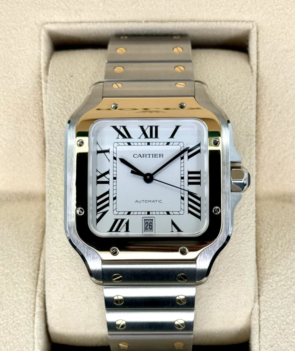2023 Cartier Santos de Cartier 39.8mm W2SA0009 Two-Tone White Dial