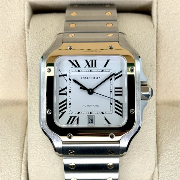 2023 Cartier Santos de Cartier 39.8mm W2SA0009 Two-Tone White Dial