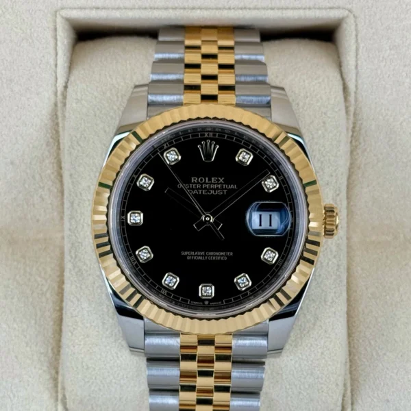 NEW 2025 Rolex Datejust 41mm 126333 Two-Tone Jubilee Black Diamond Dial