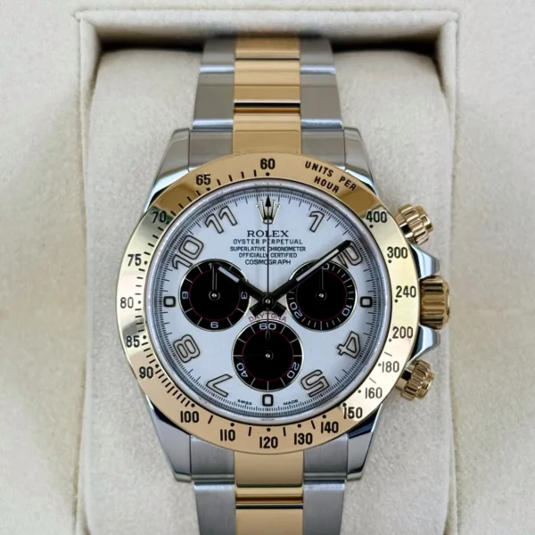 2016 Rolex Daytona 40mm 116523 White Panda Arabic Racing Dial