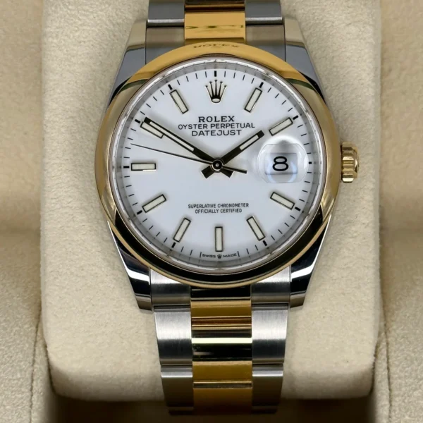 NEW 2023 Rolex Datejust 36mm 126203 Two-Tone Oyster White Stick Dial