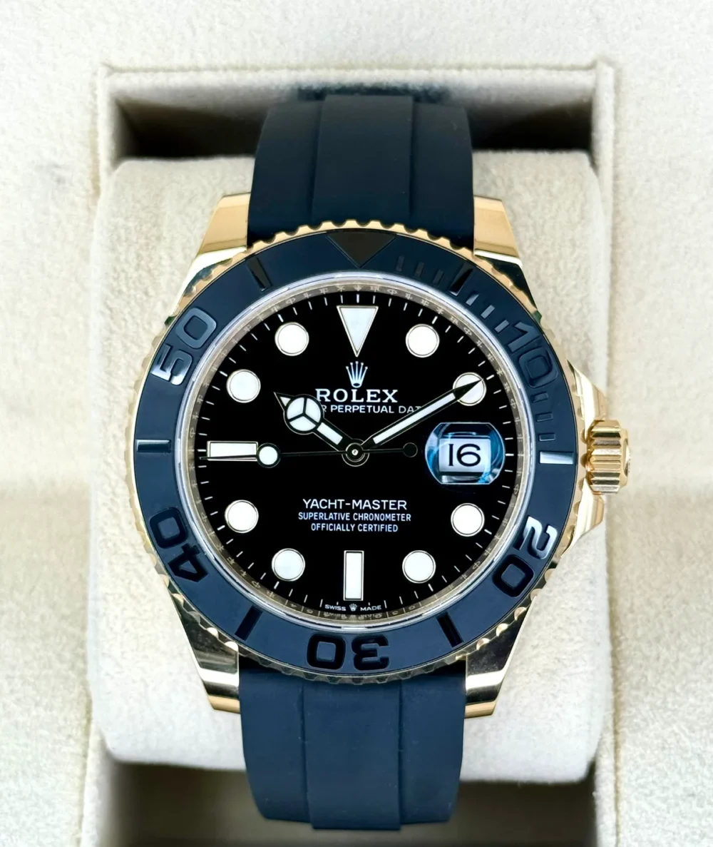 NEW 2024 Rolex Yacht-Master 42mm 226658 Gold Oysterflex Black Dial