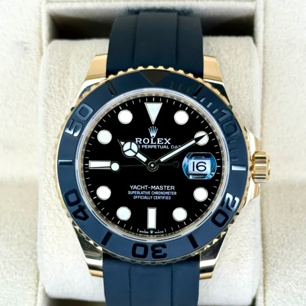NEW 2024 Rolex Yacht-Master 42mm 226658 Gold Oysterflex Black Dial