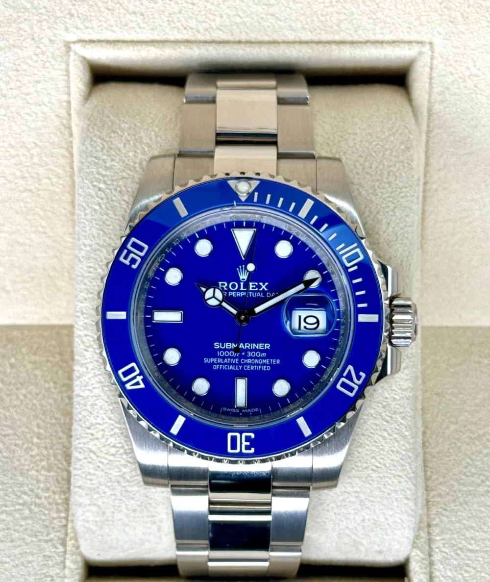 2018 Rolex Submariner "Smurf" 40mm 116619LB White Gold Blue Dial