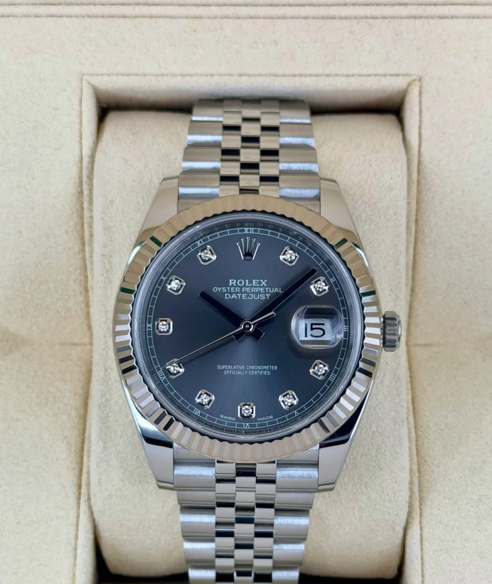2017 Datejust 41mm 126334 Stainless Steel Jubilee Rhodium Diamond Dial