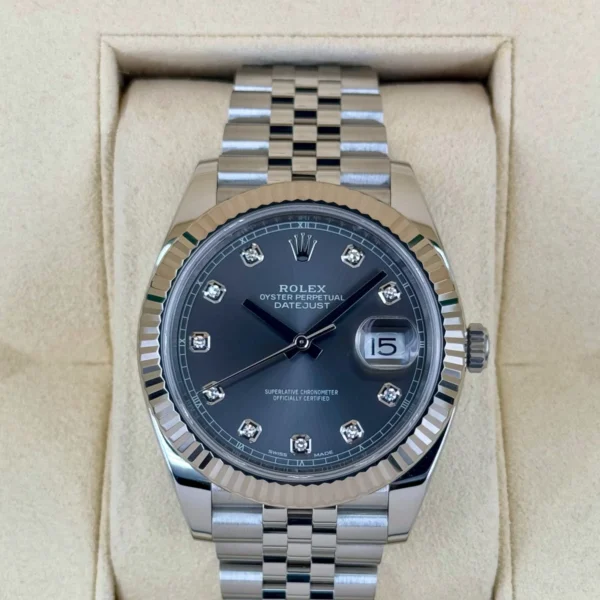 2017 Datejust 41mm 126334 Stainless Steel Jubilee Rhodium Diamond Dial