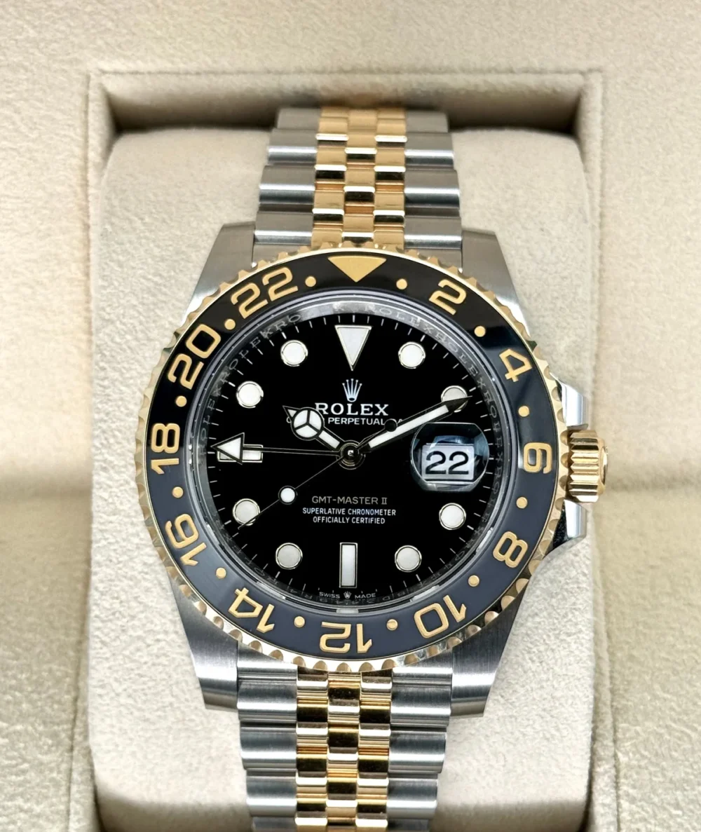 2023 Rolex GMT-Master II 40mm 126713GRNR Two-Tone Jubilee Black Dial