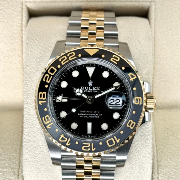 2023 Rolex GMT-Master II 40mm 126713GRNR Two-Tone Jubilee Black Dial