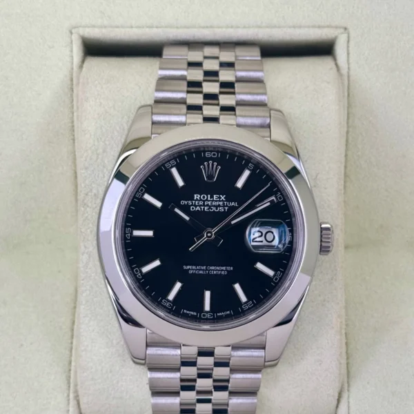 2018 Rolex Datejust 41mm 126300 Stainless Steel Jubilee Black Dial