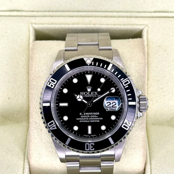 2002 Rolex Submariner Date 40mm 16610 Stainless Steel Black Dial