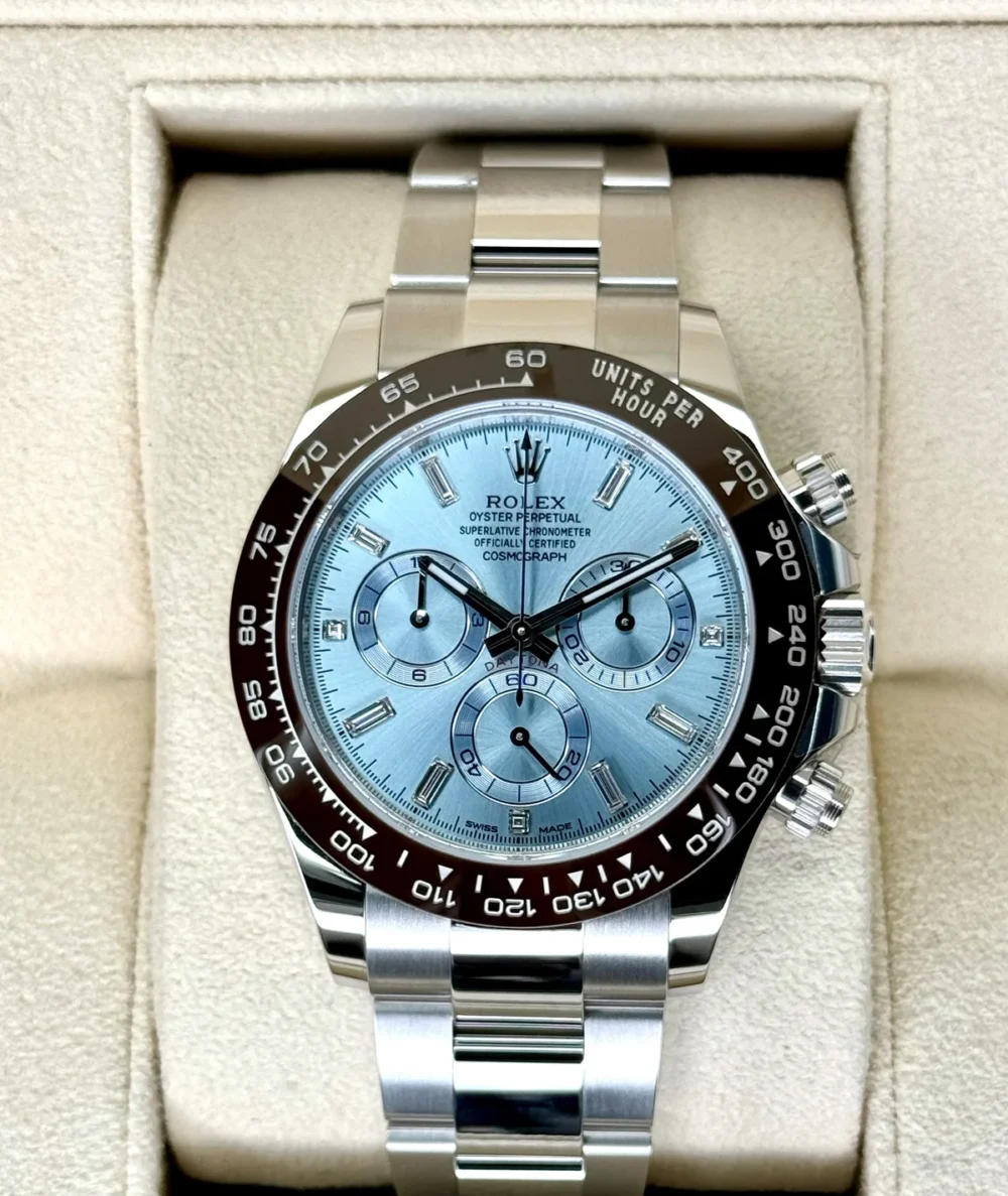 NEW 2023 Rolex Daytona 40mm 116506 Platinum Ice Blue Diamond Dial