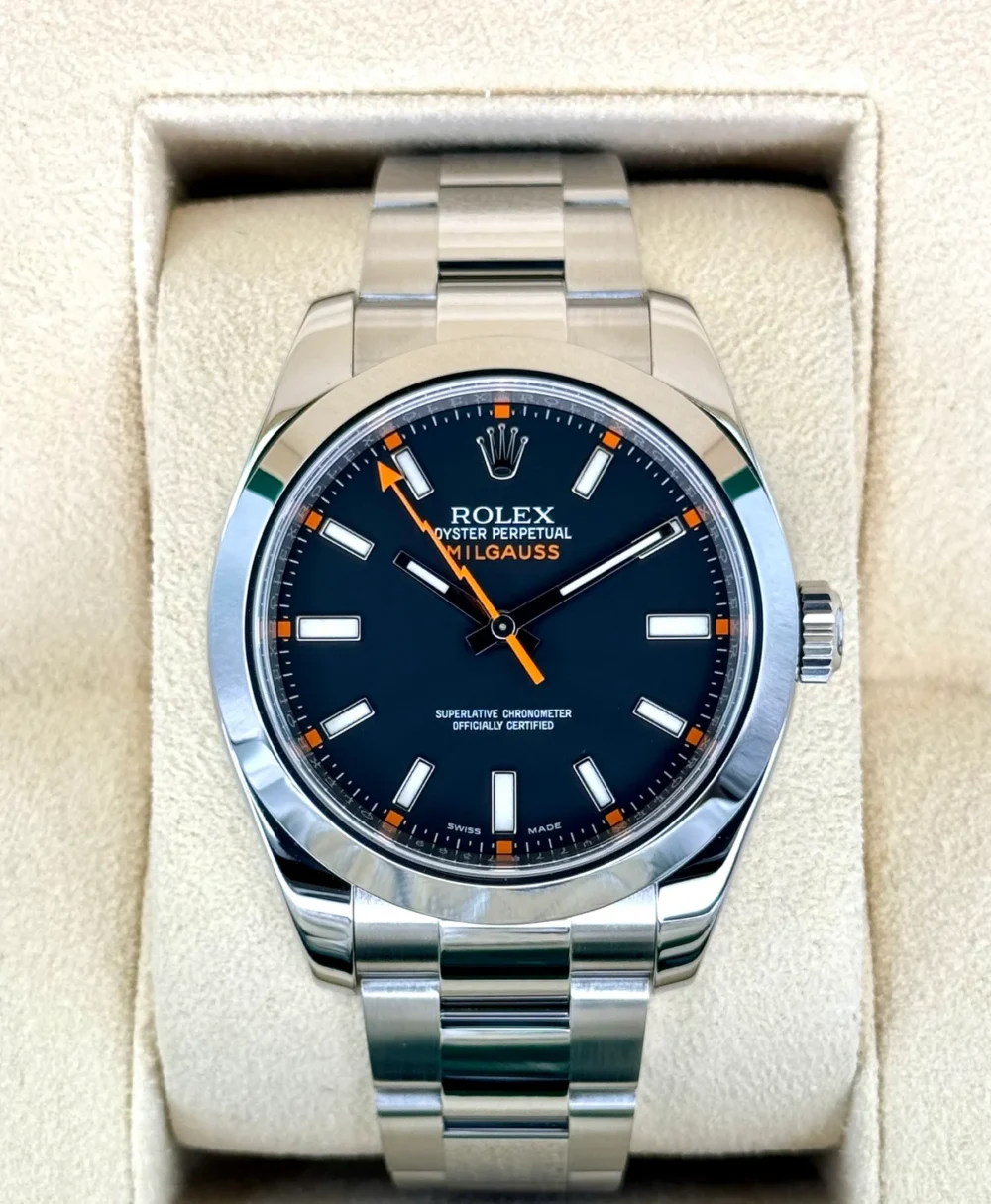 2014 Rolex Milgauss 40mm 116400GV Stainless Steel Black Dial