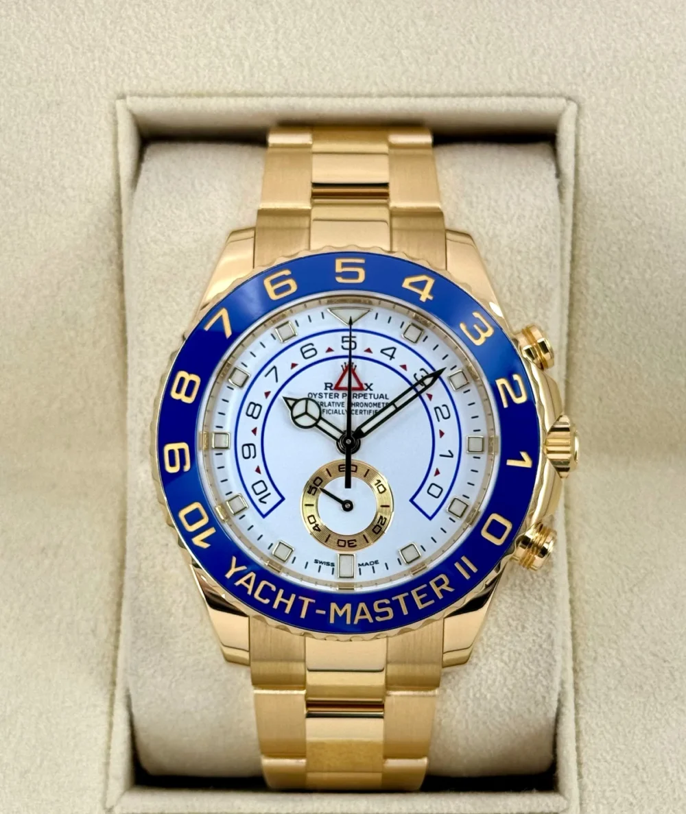 2022 Rolex Yacht-Master II 44mm 116688 18K Yellow Gold White Dial