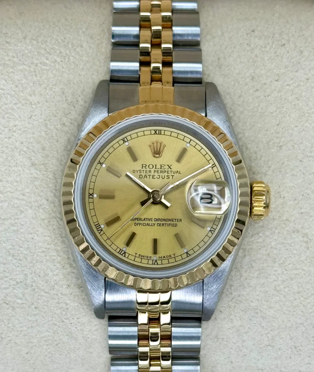 1990 Rolex Lady Datejust 26mm 69173 Two-Tone Jubilee Champagne Dial