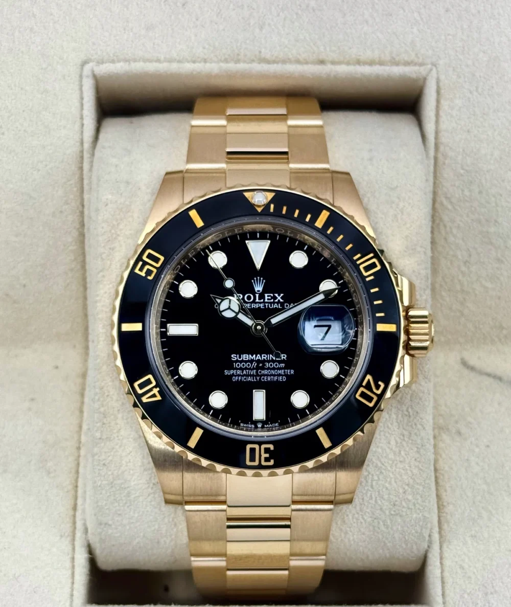2022 Rolex Submariner 41mm 126618LN Yellow Gold Black Dial