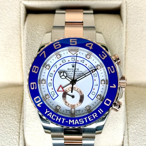 2022 Rolex Yacht-Master II 44mm 116681 Two-Tone White Dial