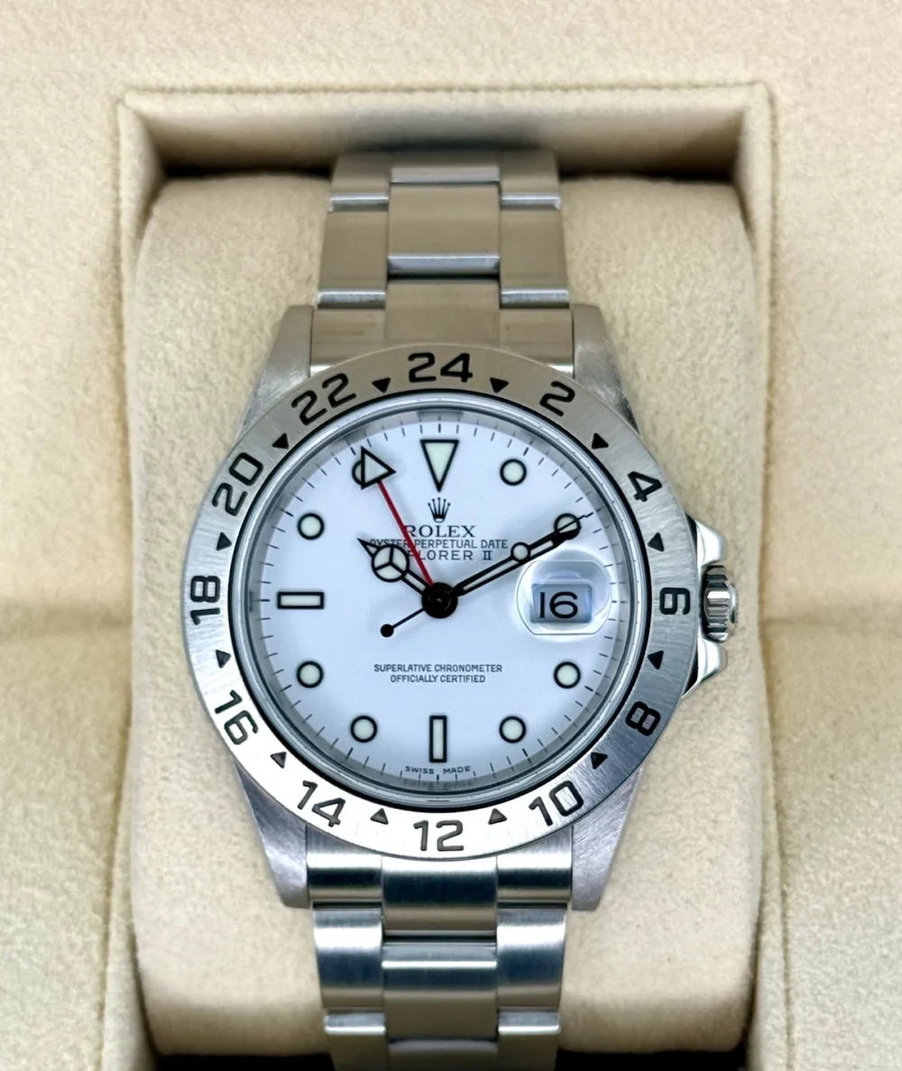 2006 Rolex Explorer II 40mm 16570 Stainless Steel Polar White Dial