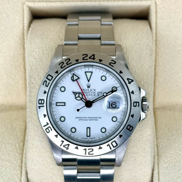 2006 Rolex Explorer II 40mm 16570 Stainless Steel Polar White Dial