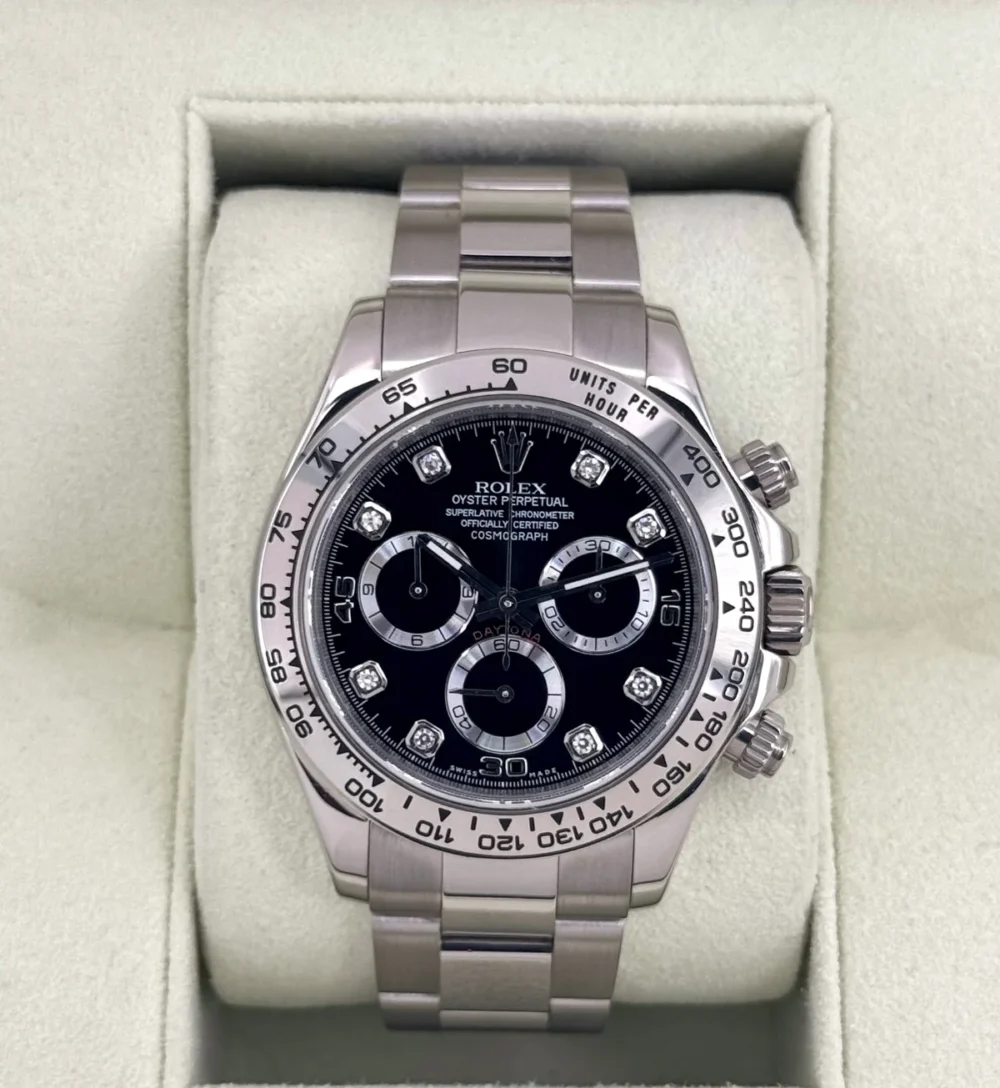 2009 Rolex Daytona 40mm 116509 White Gold Black Diamond Dial