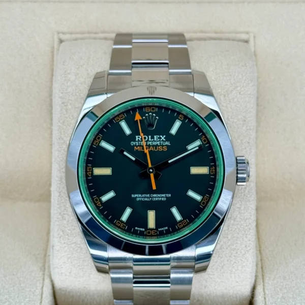 NEW 2023 Rolex Milgauss 40mm 116400GV Stainless Steel Black Dial