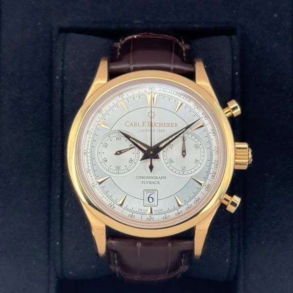 2020 Carl F. Bucherer Manero Flyback 43mm Rose Gold Silver Dial