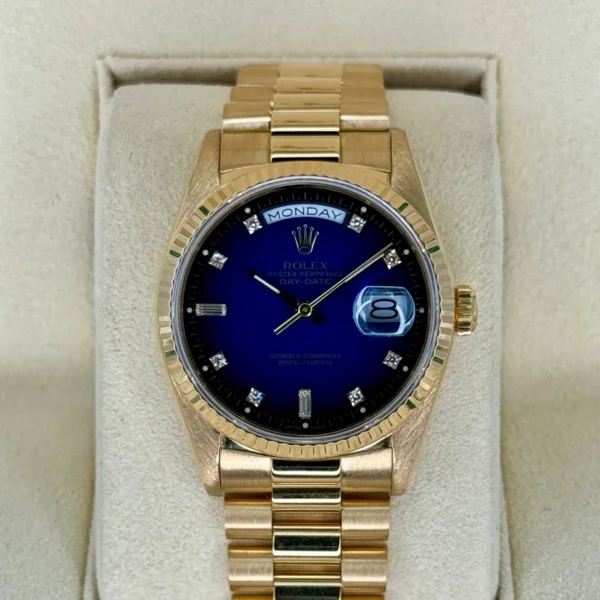 1988 Day-Date 36mm 18038 Gold Presidential Blue Vignette Dial