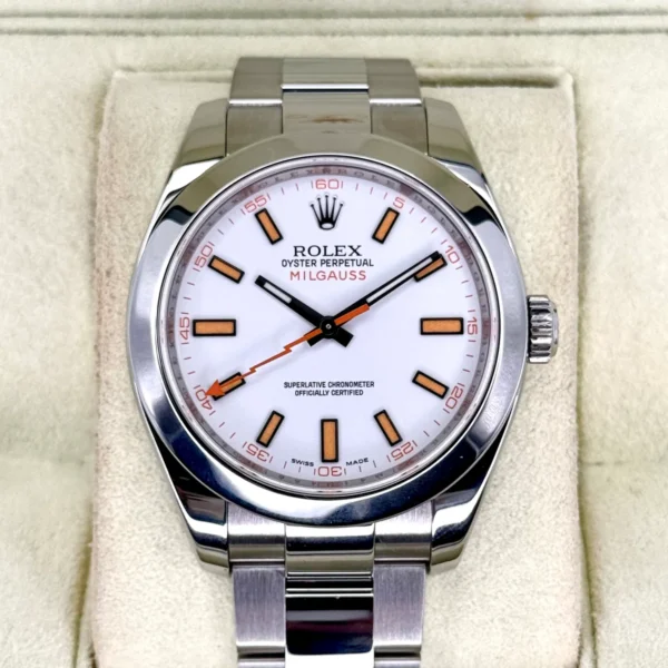 2008 Rolex Milgauss 40mm 116400 Stainless Steel White Dial