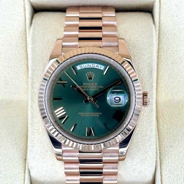 2019 Rolex Day-Date 40mm 228235 Presidential Rose Gold Olive Dial