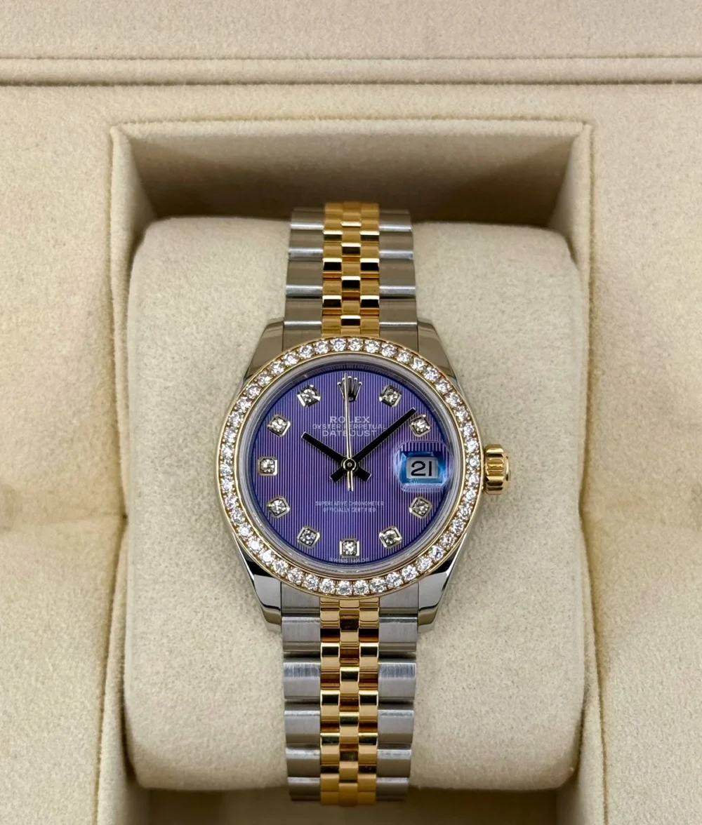 2018 Lady-Datejust 28mm 279383RBR Lavender Stripe Motif Diamond Dial