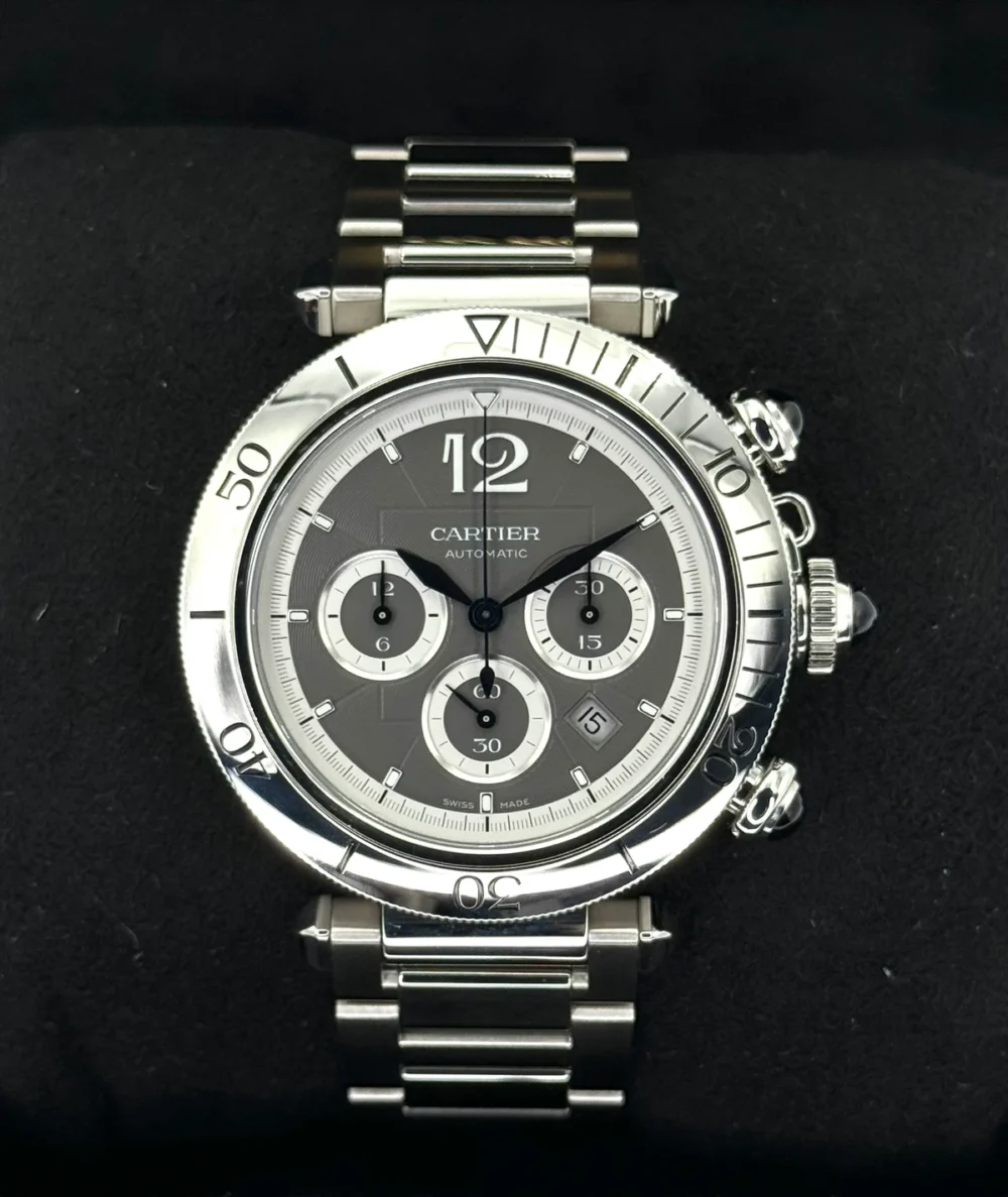 NEW 2023 Cartier Pasha 41mm Wspa0027 Chronograph Grey Dial