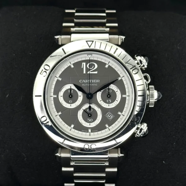 NEW 2023 Cartier Pasha 41mm Wspa0027 Chronograph Grey Dial