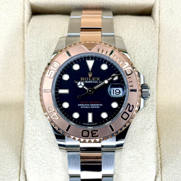 NEW 2023 Rolex Yacht-Master 37mm 268621 Two-Tone Black Dial
