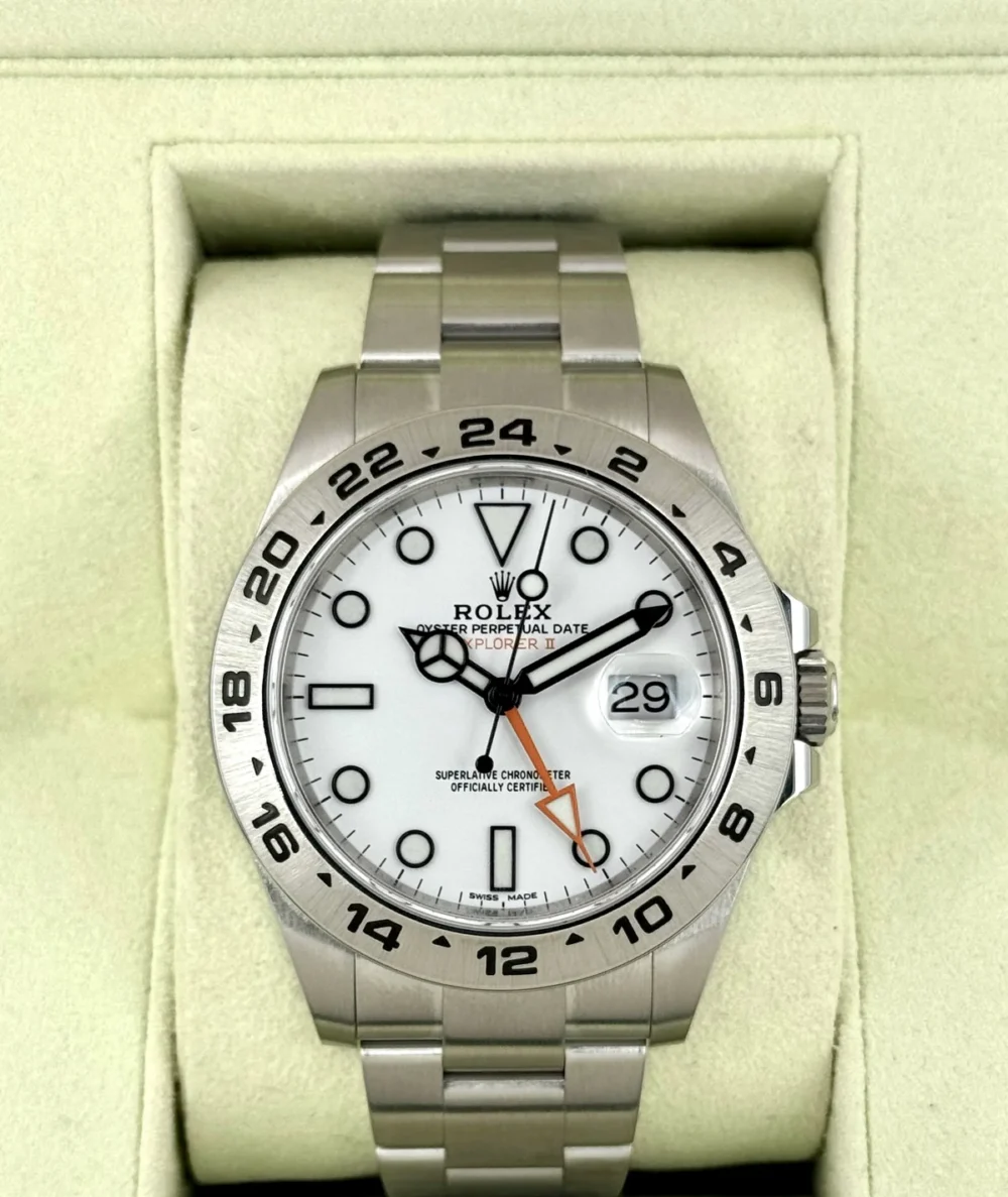 2019 Rolex Explorer II 42mm 216570 Stainless Steel Polar White Dial