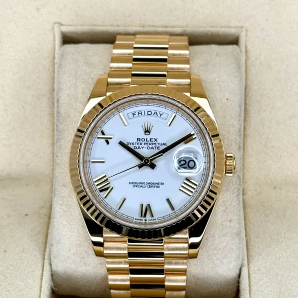2021 Rolex Day-Date 40mm 228238 Presidential White Dial