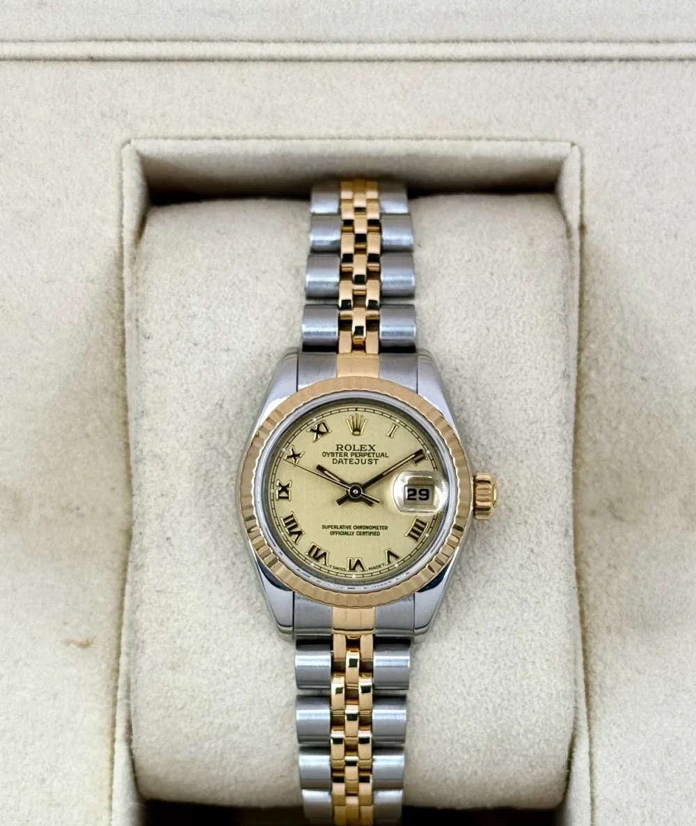 1997 Rolex Lady Datejust 26mm 69173 Two-Tone Jubilee Champagne Dial