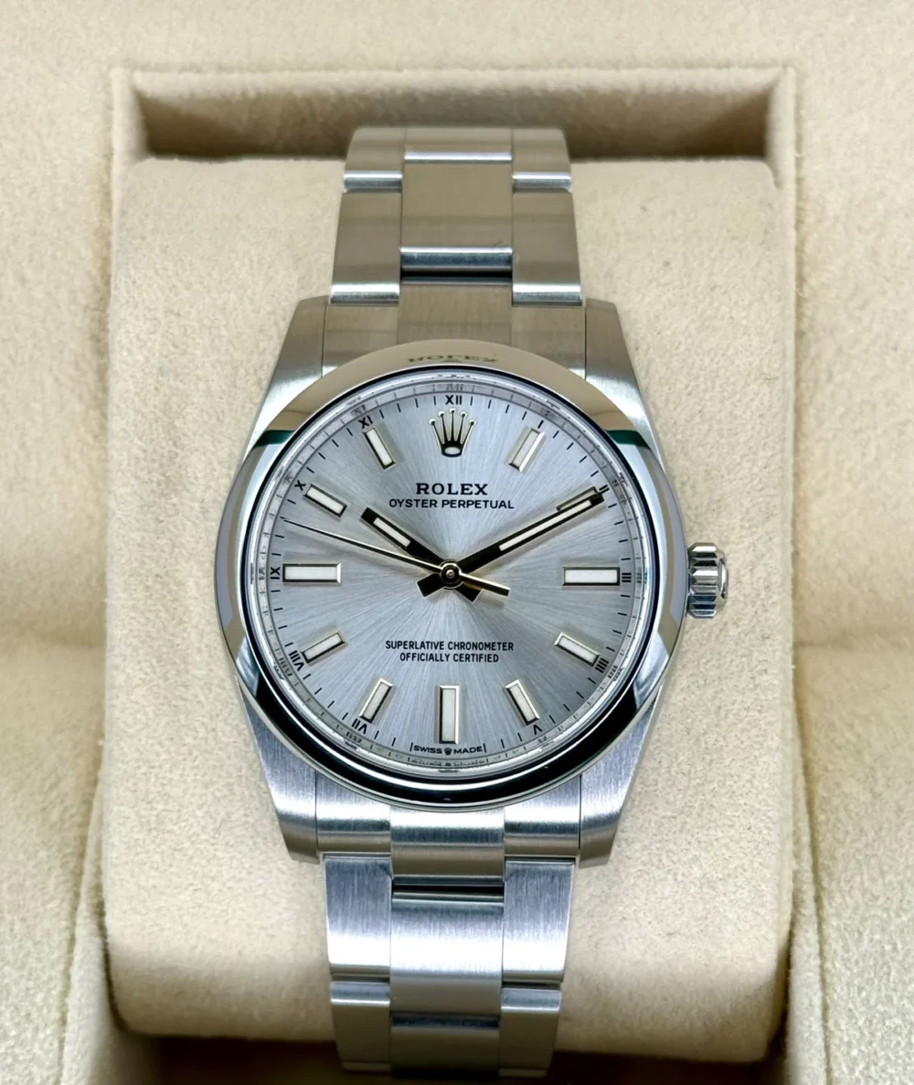 2022 Rolex Oyster Perpetual 34mm Stainless Steel Silver Dial