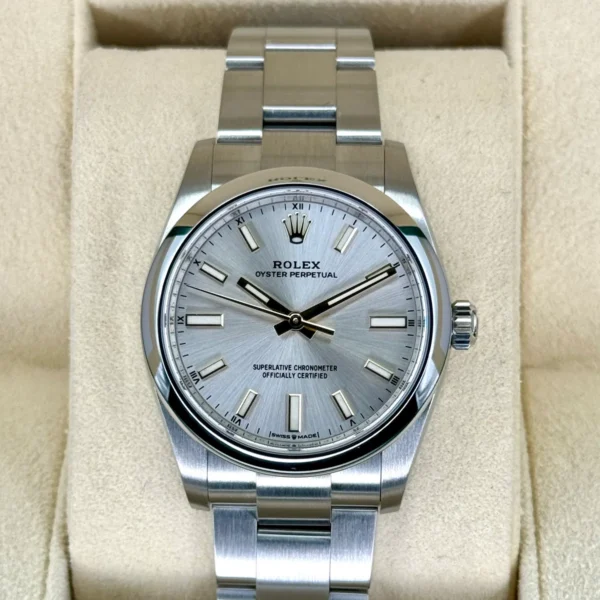 2022 Rolex Oyster Perpetual 34mm Stainless Steel Silver Dial
