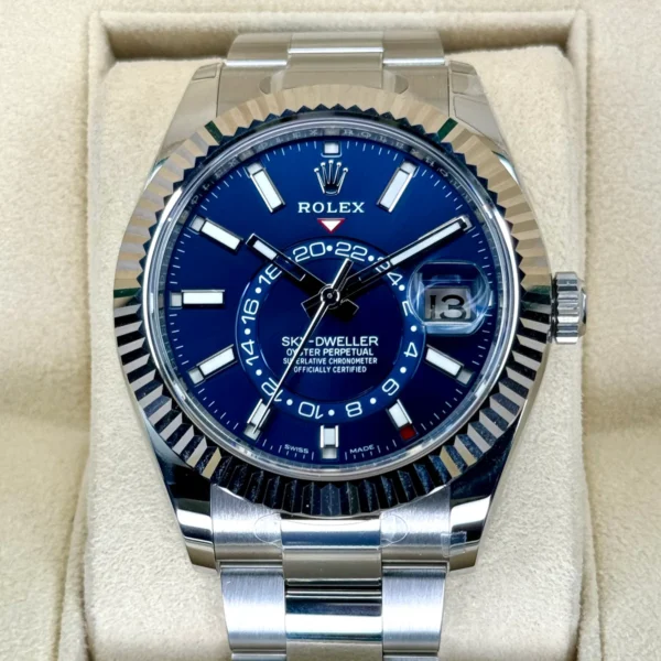 NEW 2022 Sky-Dweller 42mm 326934 Stainless Steel Oyster Blue Dial