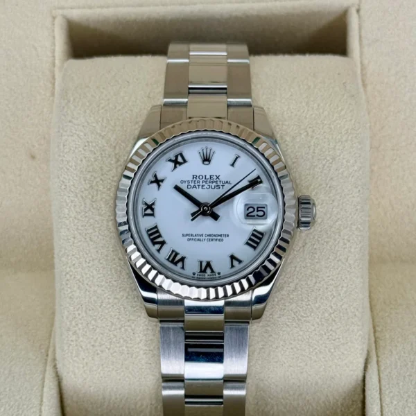 2021 Rolex Lady Datejust 28mm 279174 Stainless Steel Oyster White Dial