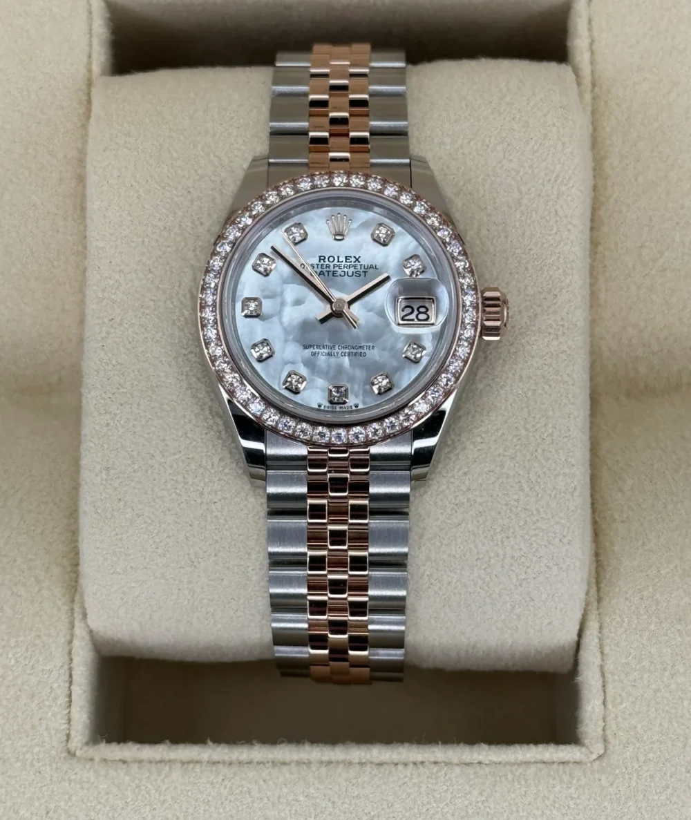NEW 2023 Rolex Lady-Datejust 28mm 279381RBR MOP Diamond Dial
