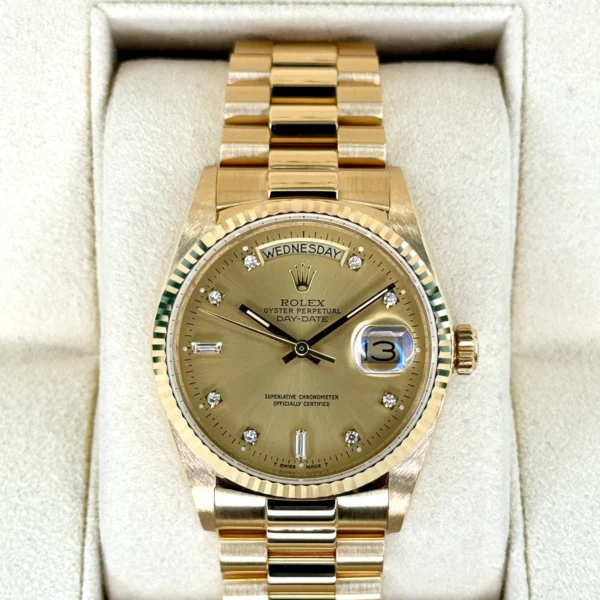 1987 Rolex Day-Date 36mm 18038 Presidential Champagne Diamond Dial