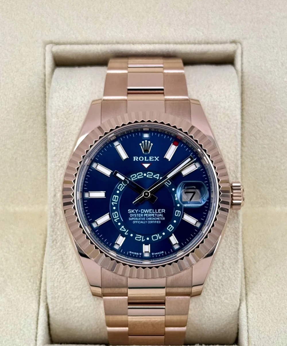 2023 Rolex Sky-Dweller 42mm 336935 Rose Gold Blue Dial
