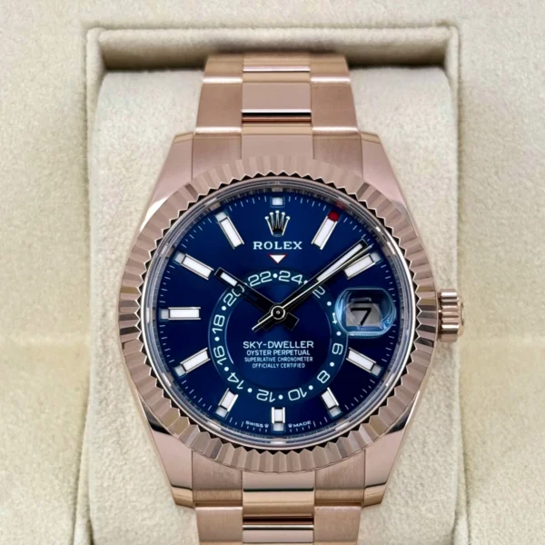 2023 Rolex Sky-Dweller 42mm 336935 Rose Gold Blue Dial
