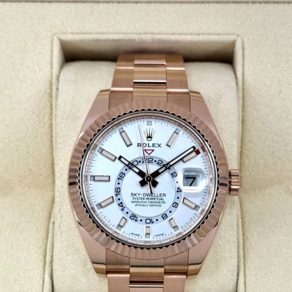 2023 Rolex Sky-Dweller 42mm 326935 Rose Gold White Dial