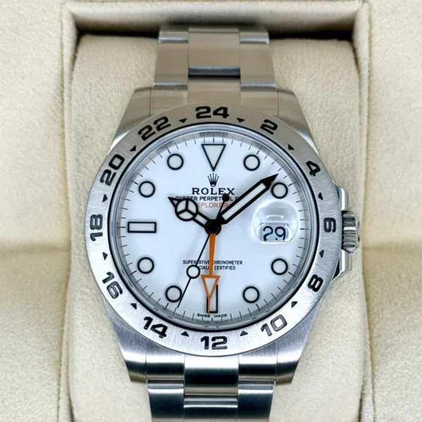2017 Rolex Explorer II 42mm 216570 Polar White Dial