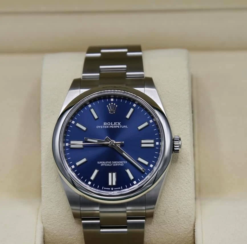 New 2023 Rolex Oyster Perpetual 41mm 124300 Blue Dial